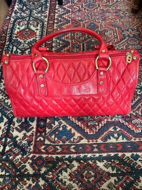 Vintage Marino Orlandi Red Italian Leather Quilted Tote